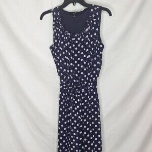 Navy dress, w/white polka dots, GNW, size 8